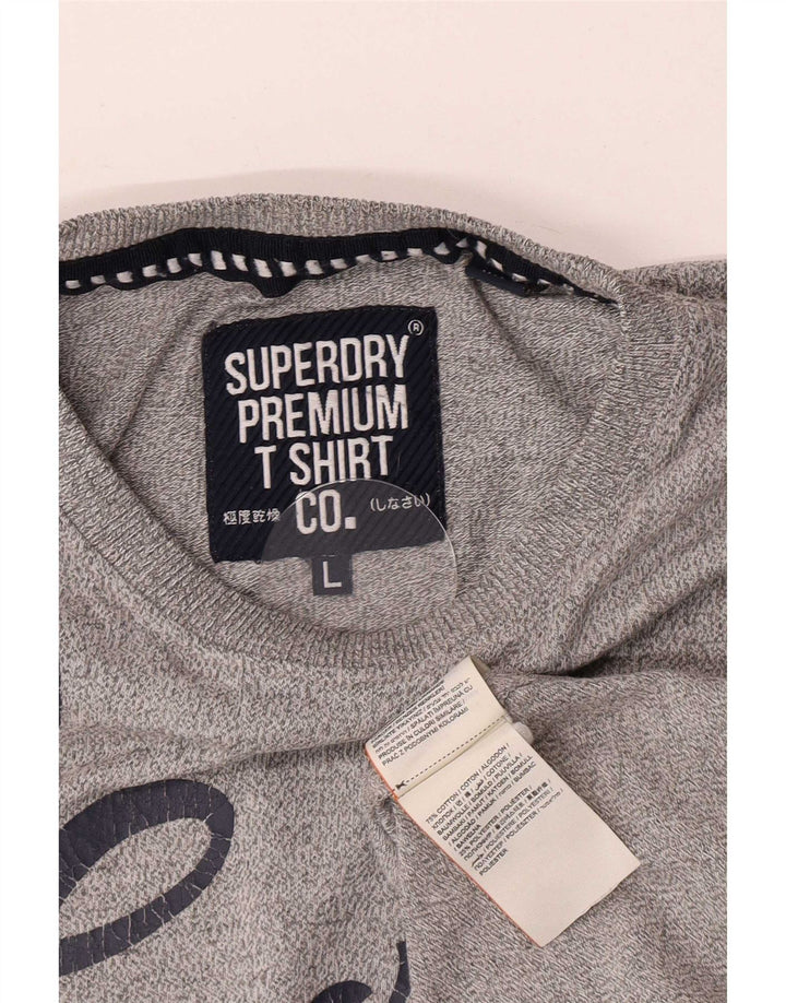 Superdry Herren-T-Shirt mit Grafik, Größe L, Grau, Baumwolle