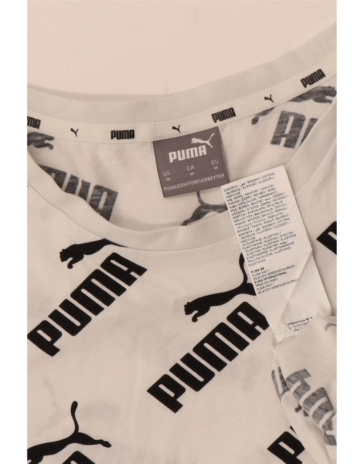 Puma Herren Grafik-T-Shirt-Oberteil aus mittelweißer Baumwolle