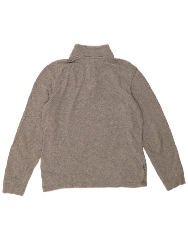 Ted Baker Damen-Sweatshirt mit Reißverschluss am Hals, Größe 3, mittelgraue Baumwolle