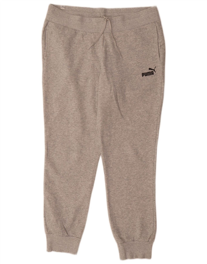 Puma Damen Trainingshose Jogger UK 16 Large Grau geflecktes Polyester
