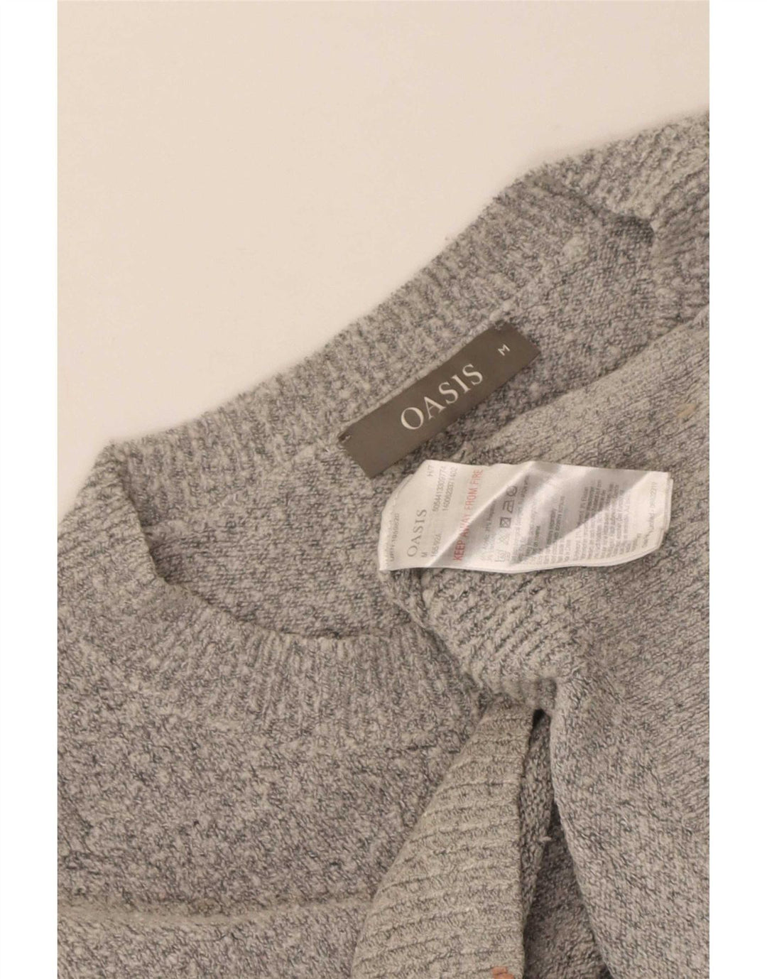 Oasis Damen-Pullover mit U-Boot-Ausschnitt, UK 12, Mittelgrau, Acryl