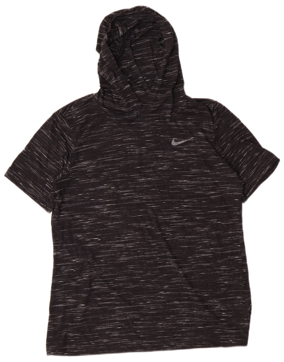 Nike Damen-T-Shirt mit Kapuze, UK 14, Mittelschwarz geflecktes Polyester