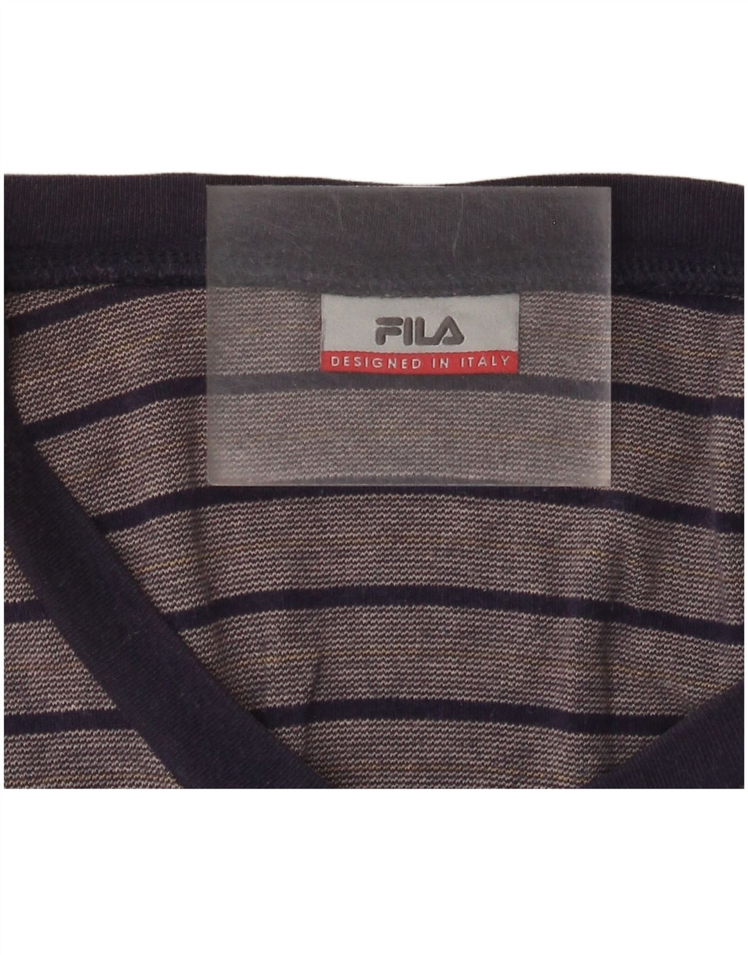 Fila Damen Top Langarm UK 18 XL Marineblau gestreift