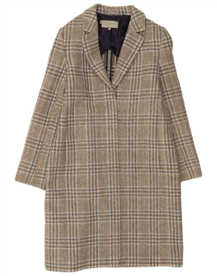 Hobbs Damenmantel UK 16 Large Grau kariertes Acryl