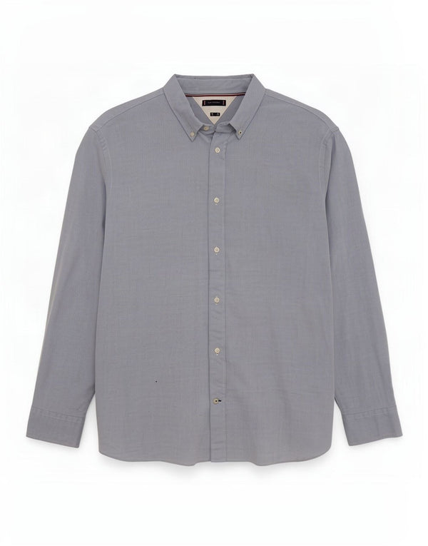 Tommy Hilfiger Herren Slim Fit Hemd 2XL Blaue geometrische Baumwolle