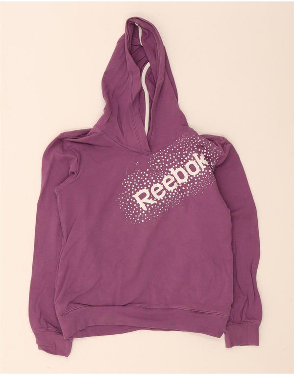 Reebok Mädchen Graphic Hoodie Pullover 11–12 Jahre Lila Baumwolle