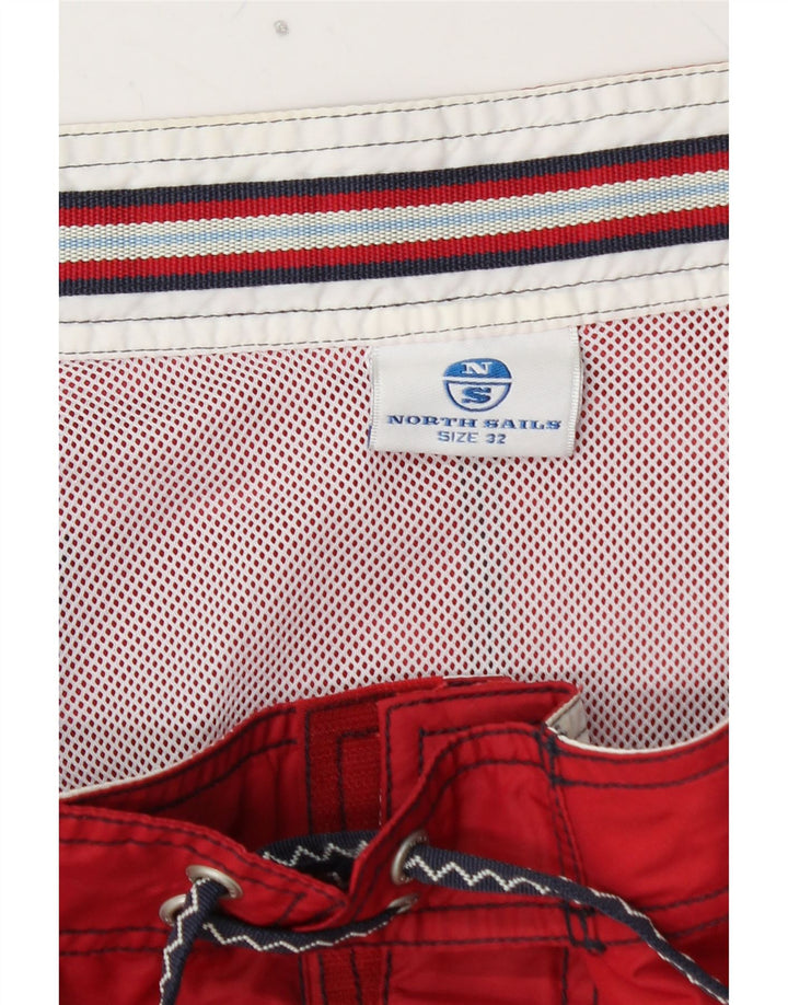 NORTH SAILS Herren-Badeshorts mit Grafik, mittelrot, Polyamid