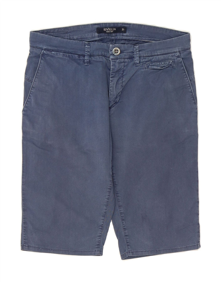 SIVIGLIA Mens Chino Shorts W31 Medium Blue Cotton Vintage SIVIGLIA and Second-Hand SIVIGLIA from Messina Hembry 