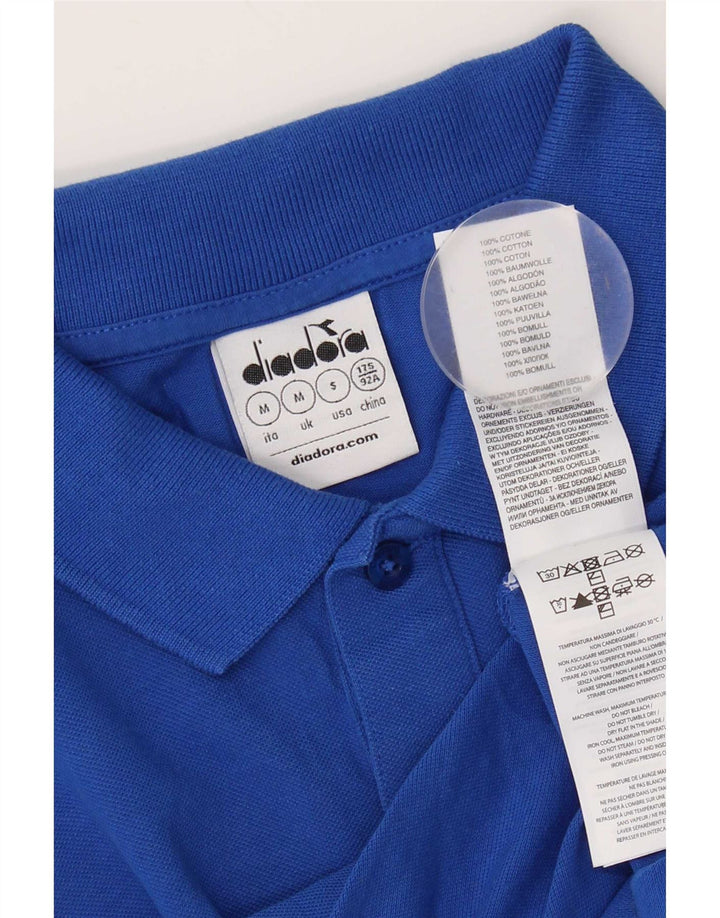 Diadora Herren-Poloshirt aus mittelblauer Baumwolle