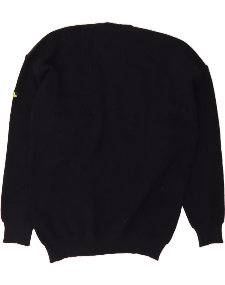NAVIGARE Mens Crew Neck Jumper Sweater Large Navy Blue Wool Vintage Navigare and Second-Hand Navigare from Messina Hembry 