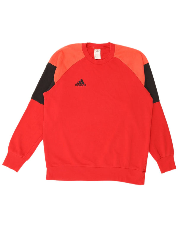 ADIDAS Herren Sweatshirt Pullover XL Rot Colourblock Baumwolle