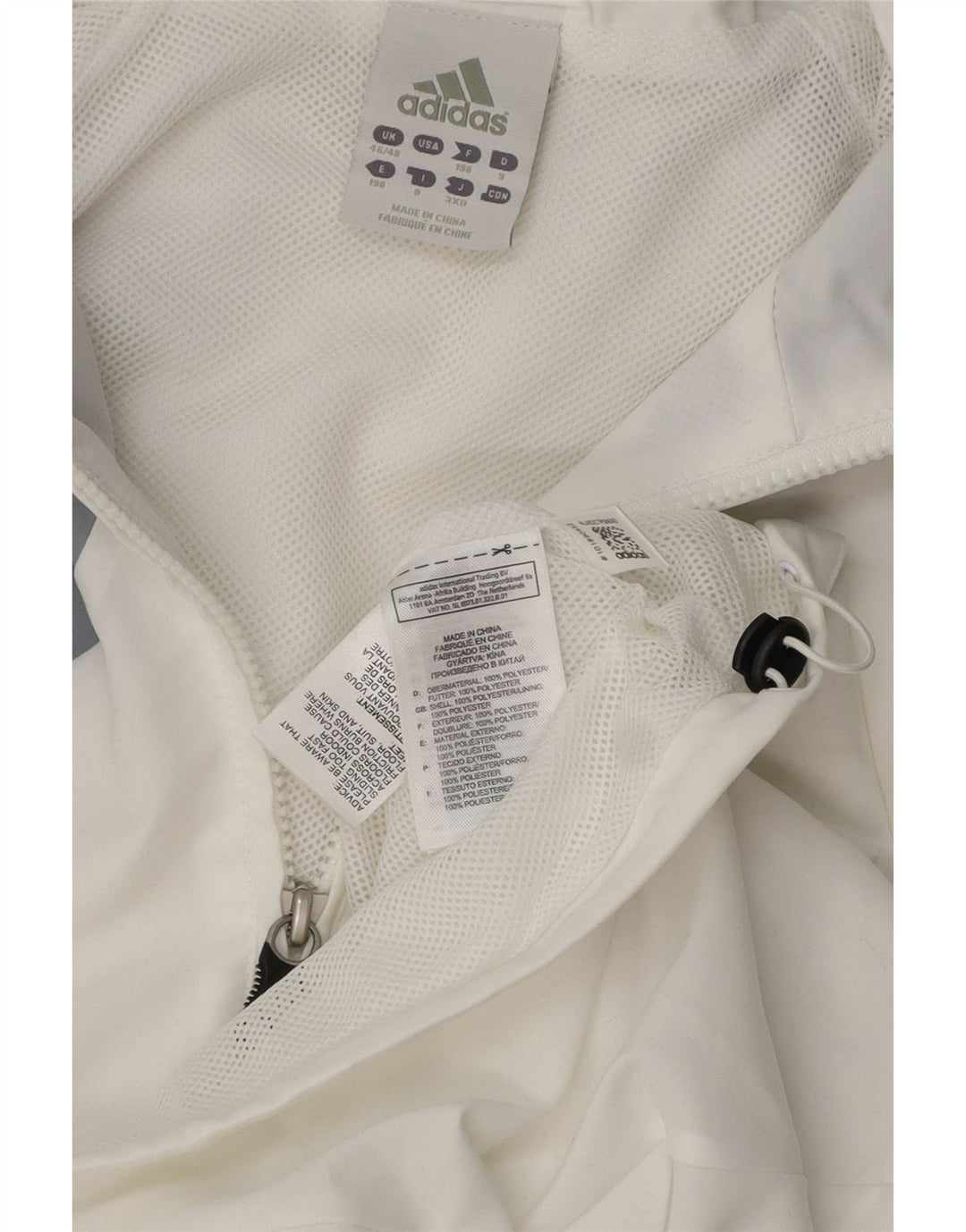 ADIDAS Herren-Trainingsanzug-Oberteiljacke UK 46/48 XL Weißer Colourblock-Polyester