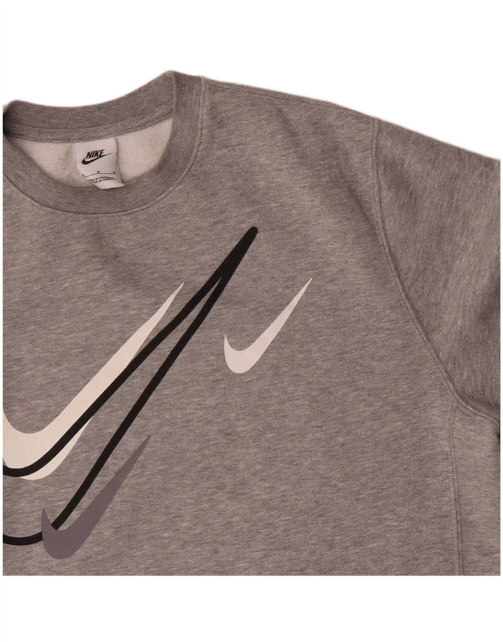 Nike Herren-Sweatshirt mit Grafik, mittelgraue Baumwolle