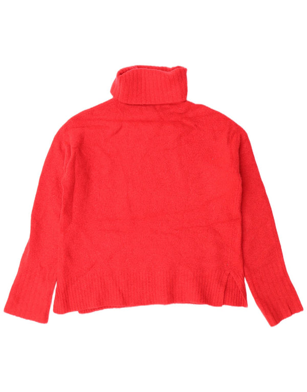 WHISTLES Damen-Pullover mit Rollkragen, übergroß, UK 10, Größe S, rote Wolle