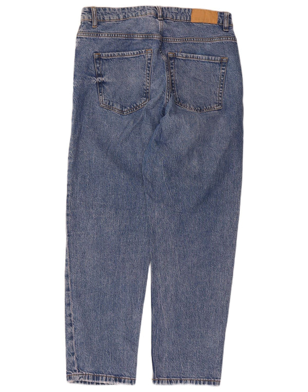 Zara Damen High Waist Tapered Jeans EU 42 Large W32 L27 Blau