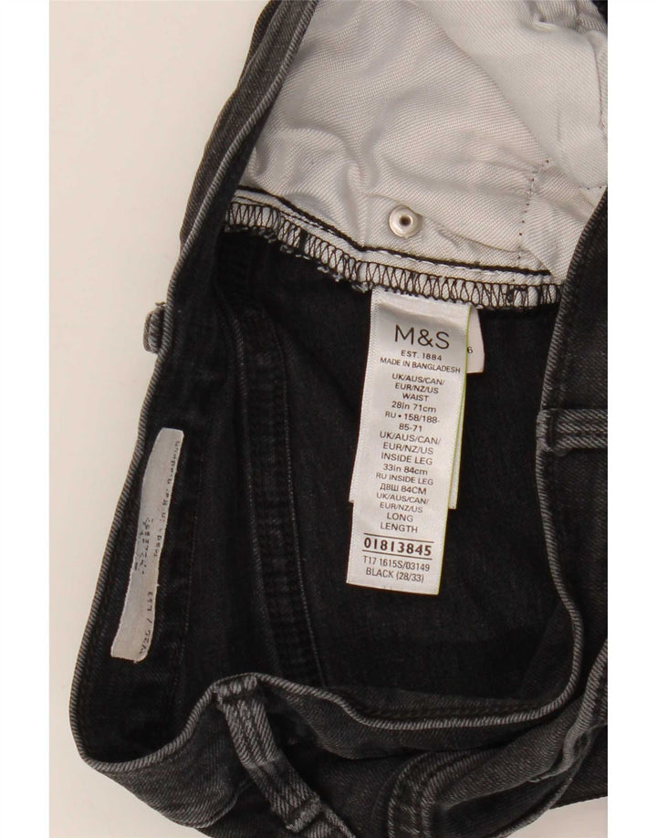 Marks & Spencer Herren Skinny Jeans W28 L30 Schwarze Baumwolle