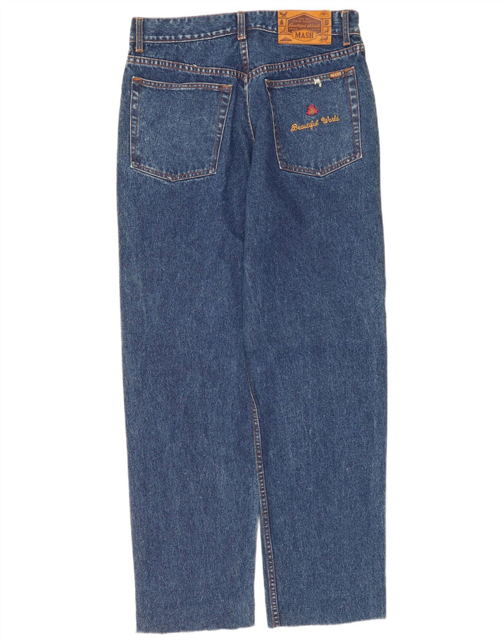 Mash Damen Straight Jeans W34 L31 Blaue Baumwolle