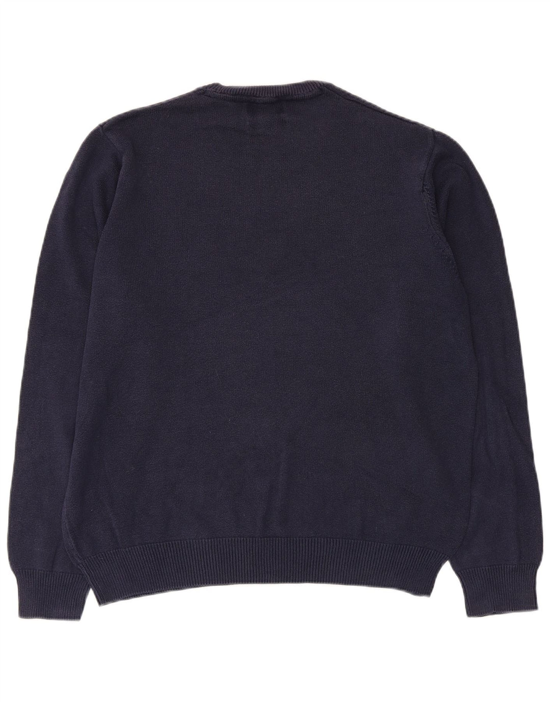 Marks & Spencer Herren-Pullover mit Rundhalsausschnitt, mittelmarineblaue Baumwolle
