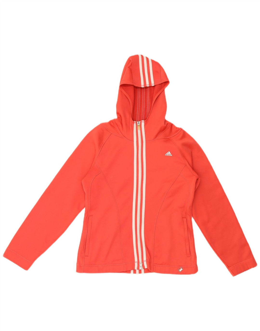 Adidas Damen Climawarm Zip Hoodie Pullover UK 12 Mittelrotes Polyester