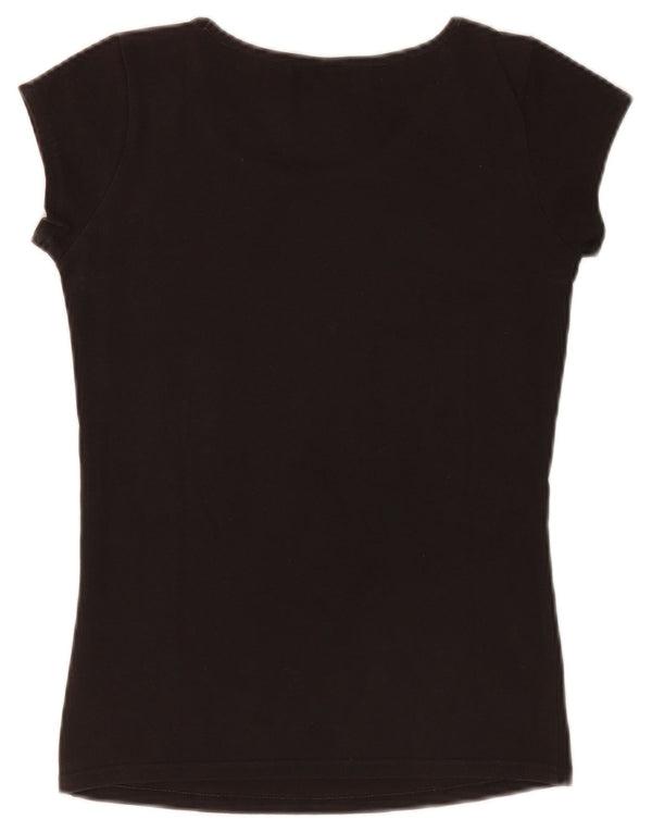 Nike Damen Graphic T-Shirt Top UK 10/12 Medium Schwarz