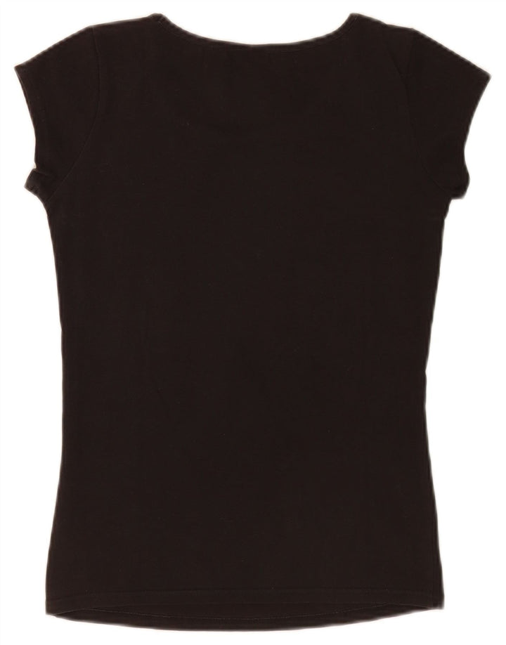 Nike Damen Graphic T-Shirt Top UK 10/12 Medium Schwarz