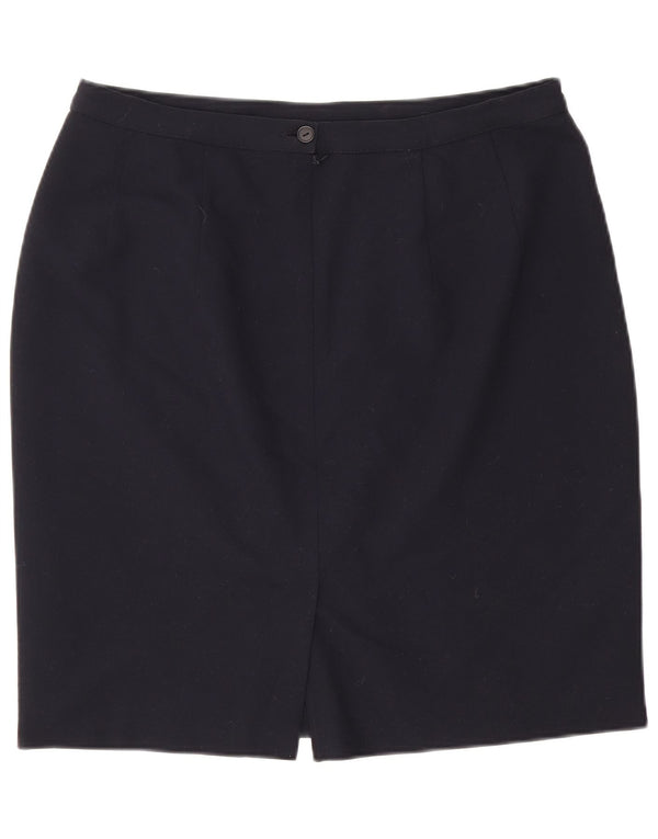 Marks & Spencer Damen-Bleistiftrock mit hoher Taille, UK 18, XL, W32, Marineblau