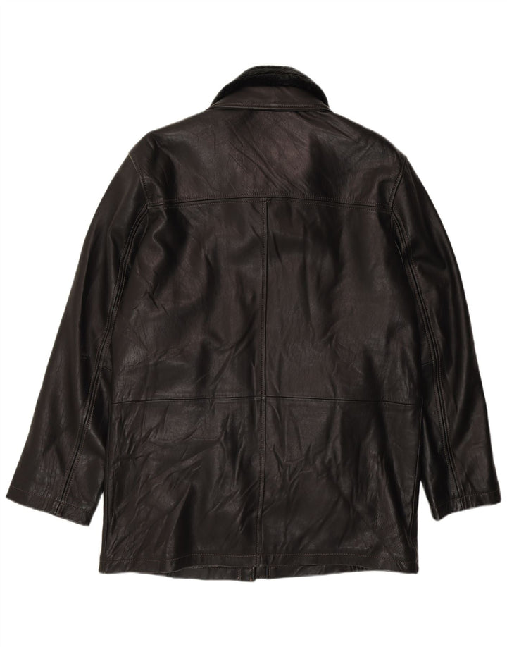P&P People Herren Lederjacke IT 48 Mittelschwarzes Leder
