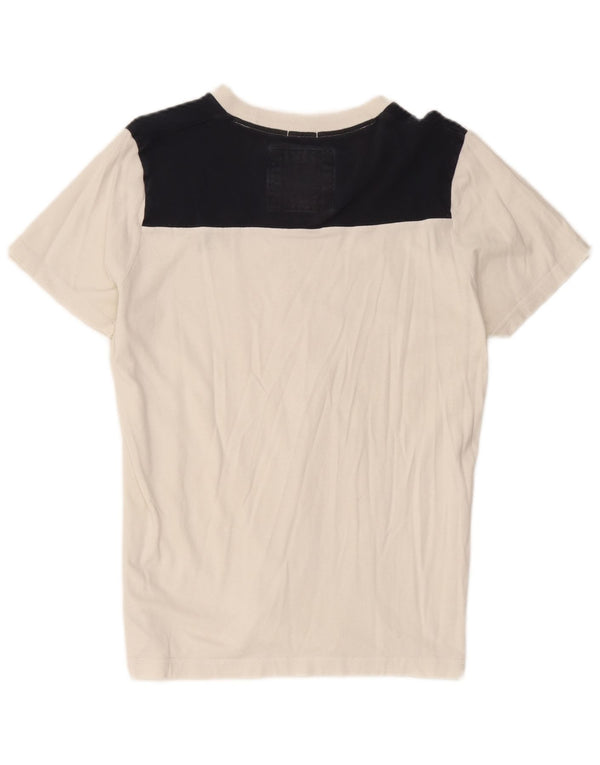 Abercrombie & Fitch Muskel-T-Shirt-Oberteil für Damen, UK 20 2XL, Weiß, Farbblock