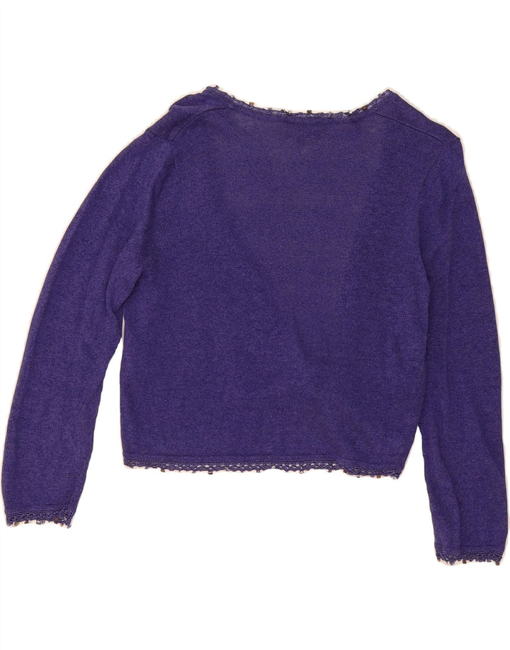 PHASE EIGHT Womens Front Tie Cardigan Top UK 12 Medium Purple Linen Vintage Phase Eight and Second-Hand Phase Eight from Messina Hembry 