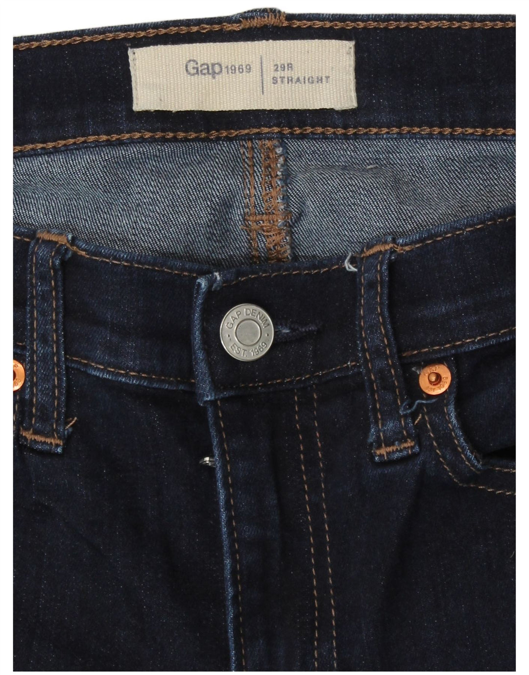 Gap Damen Straight Jeans W29 L29 Marineblau