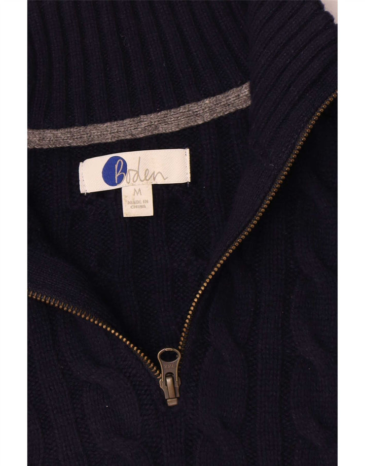 Boden Herren-Pullover mit Reißverschluss am Hals, mittlere marineblaue Wolle
