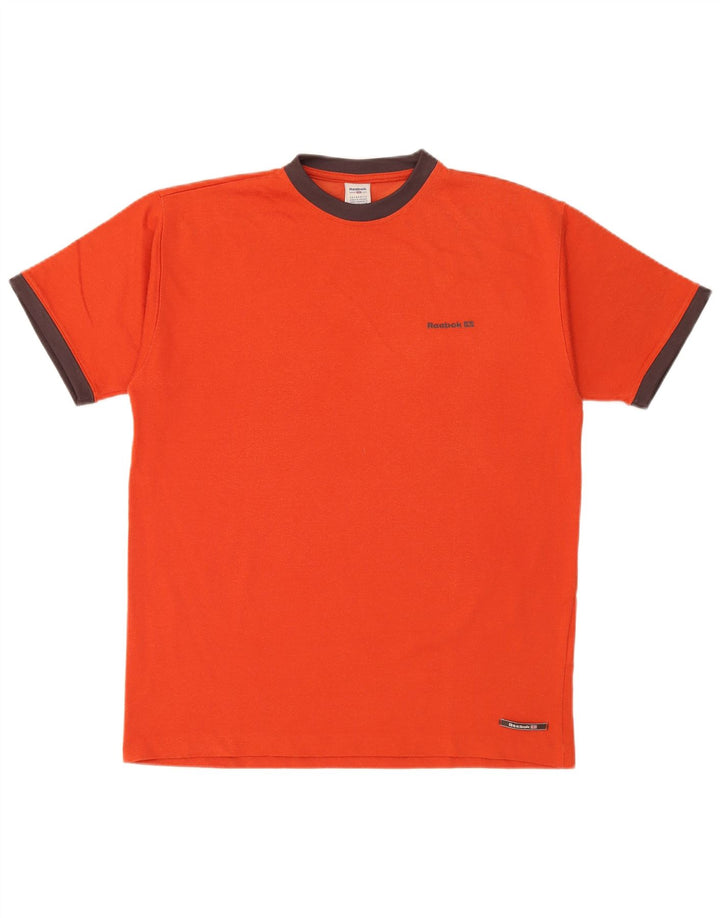 Reebok Herren T-Shirt Top Large Orange Baumwolle