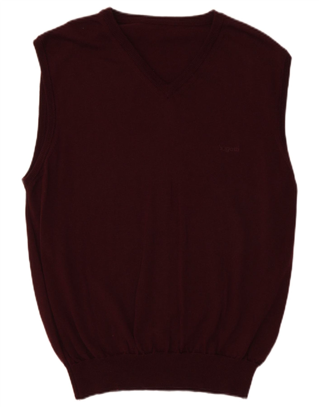 Bugatti Herren Weste Tank Top UK 40 Medium Burgunderrote Schurwolle