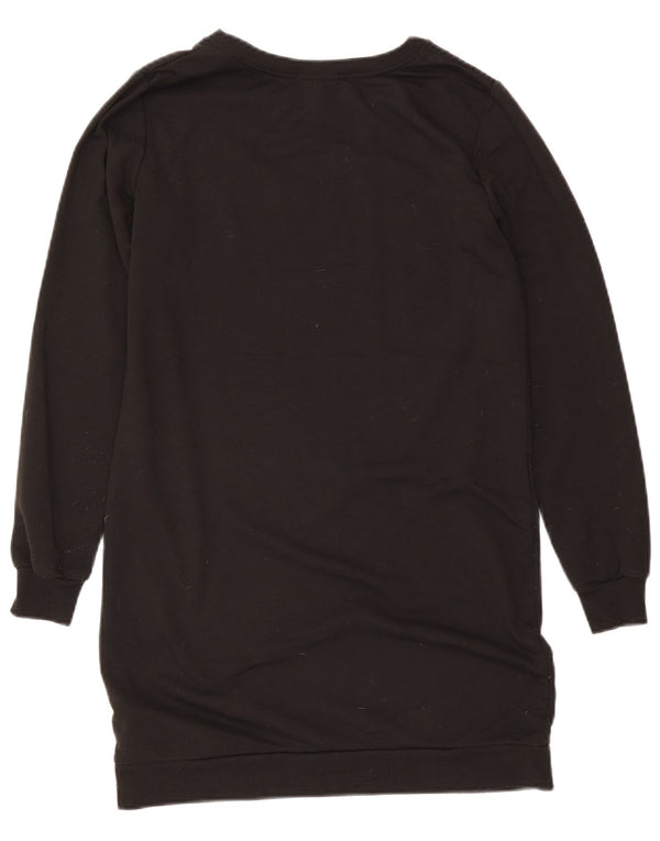 Lipsy Sweatshirt-Pulloverkleid mit Grafik für Damen, Gr. 10, Größe S, Schwarz, Polyester