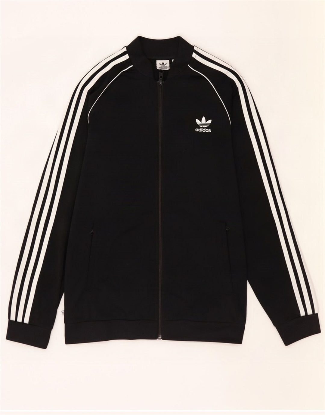 Adidas Jungen-Trainingsanzug, Top-Jacke, 15–16 Jahre, schwarzes Polyester