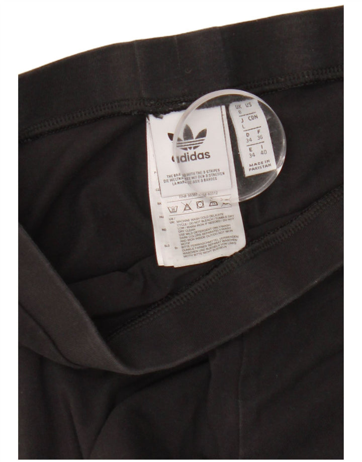 Adidas Damen Leggings UK 8 Small Schwarz Baumwolle