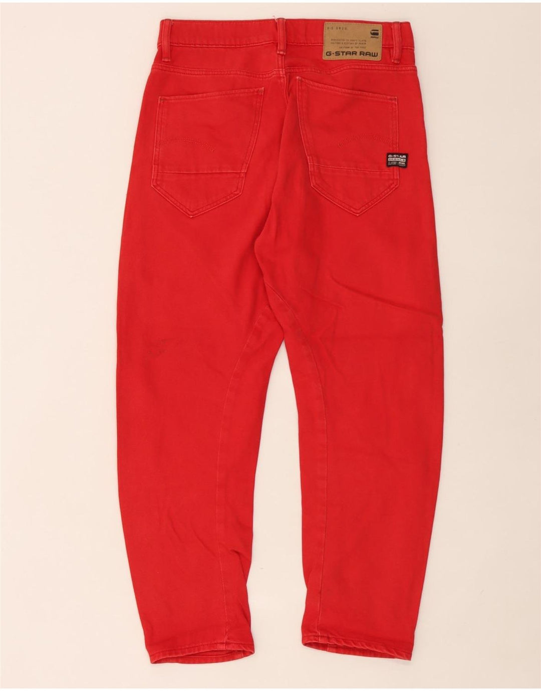 G-Star Herren 3D Arc verkürzte Jeans W25 L25 rote Baumwolle