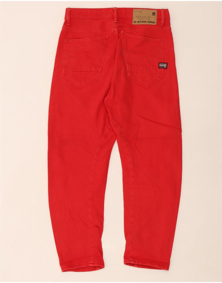 G-Star Herren 3D Arc verkürzte Jeans W25 L25 rote Baumwolle