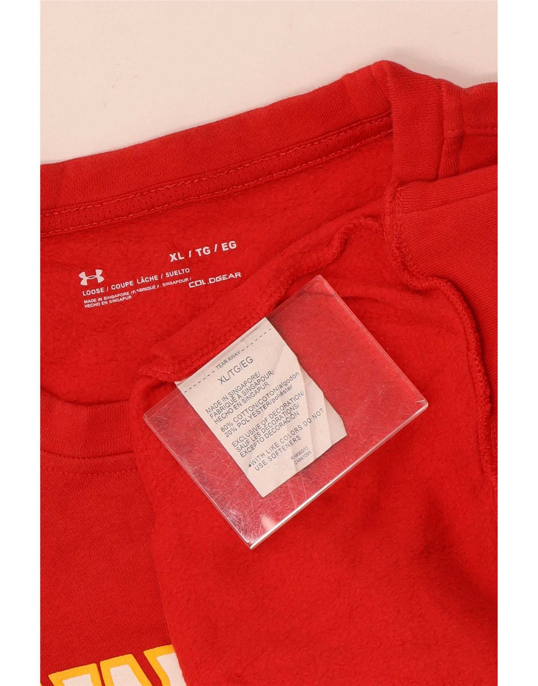 Under Armour Herren Cold Gear Graphic Sweatshirt Pullover XL Rot Baumwolle
