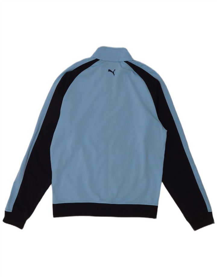PUMA Boys Tracksuit Top Jacket 13-14 Years  Blue Colourblock Polyester