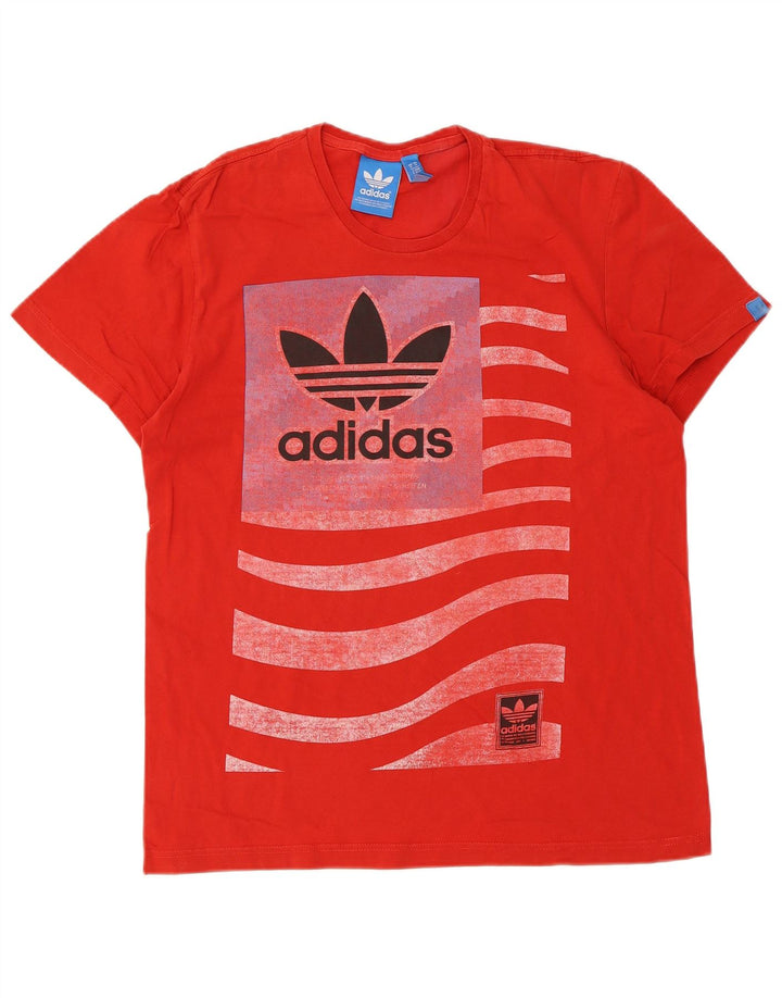 Adidas Herren Grafik T-Shirt Top Mittelrot
