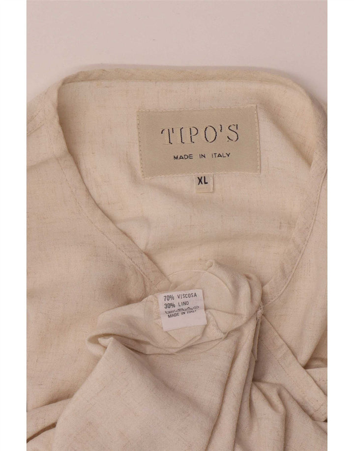 Tipo' S Herren Kurzarm-Pulloverhemd XL Beige Viskose