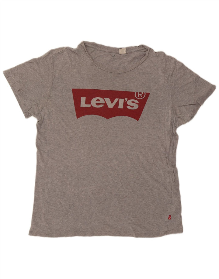 Levi's Herren-T-Shirt mit Grafik, XL, grau meliert, Baumwolle