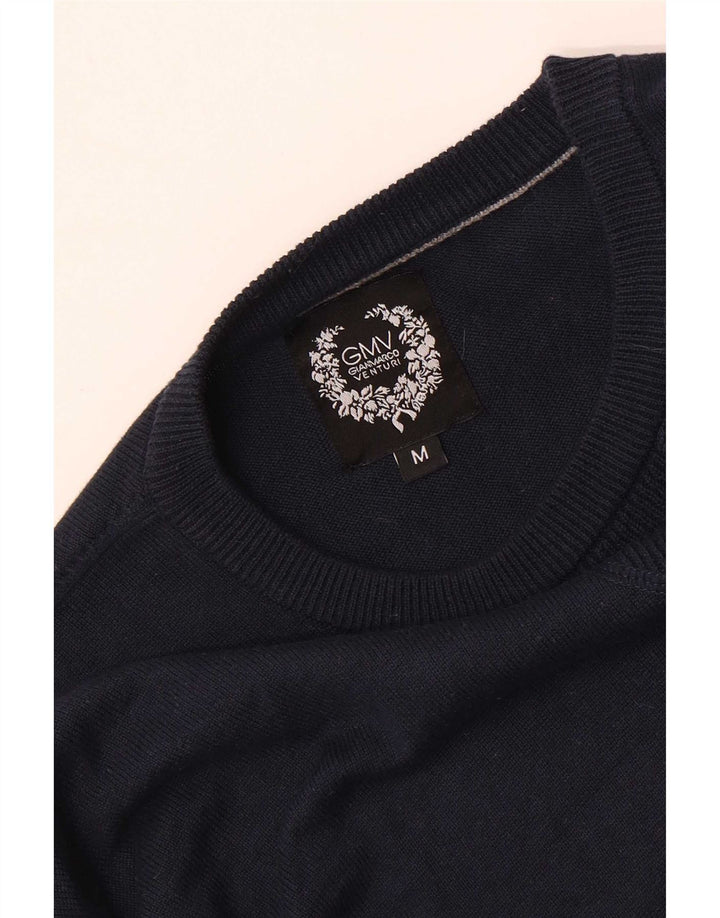Gianmarco Venturi Herren-Pullover mit Rundhalsausschnitt, mittleres Marineblau