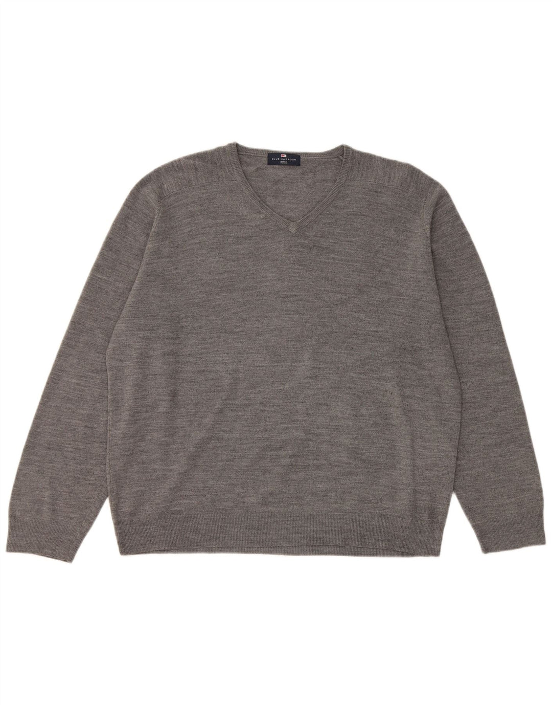 Marks & Spencer Herren-Pullover mit V-Ausschnitt, XL, graues Acryl