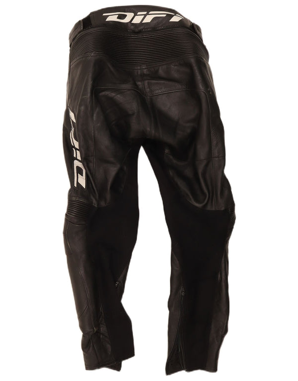 Difi Herren Leder Moto Racer Hose W30 L28 Schwarz Biker