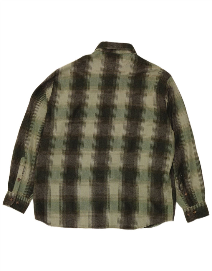 Bailo Herren-Overshirt-Hemd, groß, grün kariert, Wolle