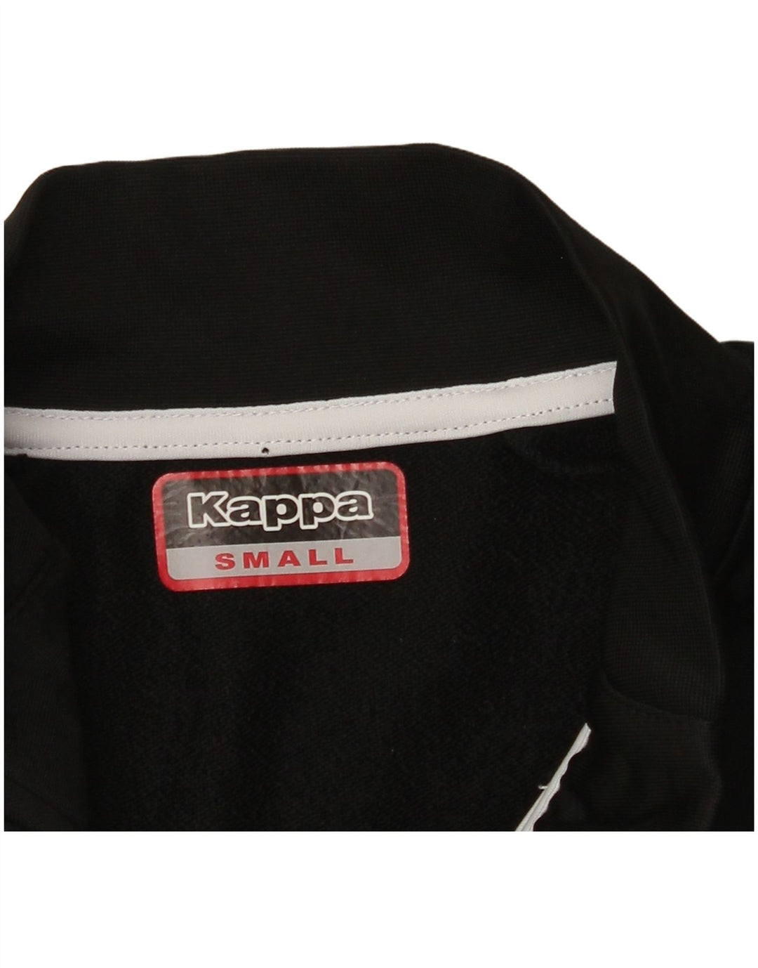 KAPPA Herren-Trainingsanzug-Oberteil mit grafischem Reißverschluss am Hals, Größe S, Schwarz, Farbblock