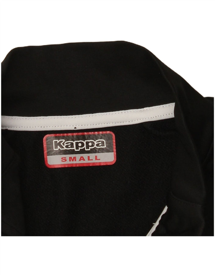KAPPA Herren-Trainingsanzug-Oberteil mit grafischem Reißverschluss am Hals, Größe S, Schwarz, Farbblock