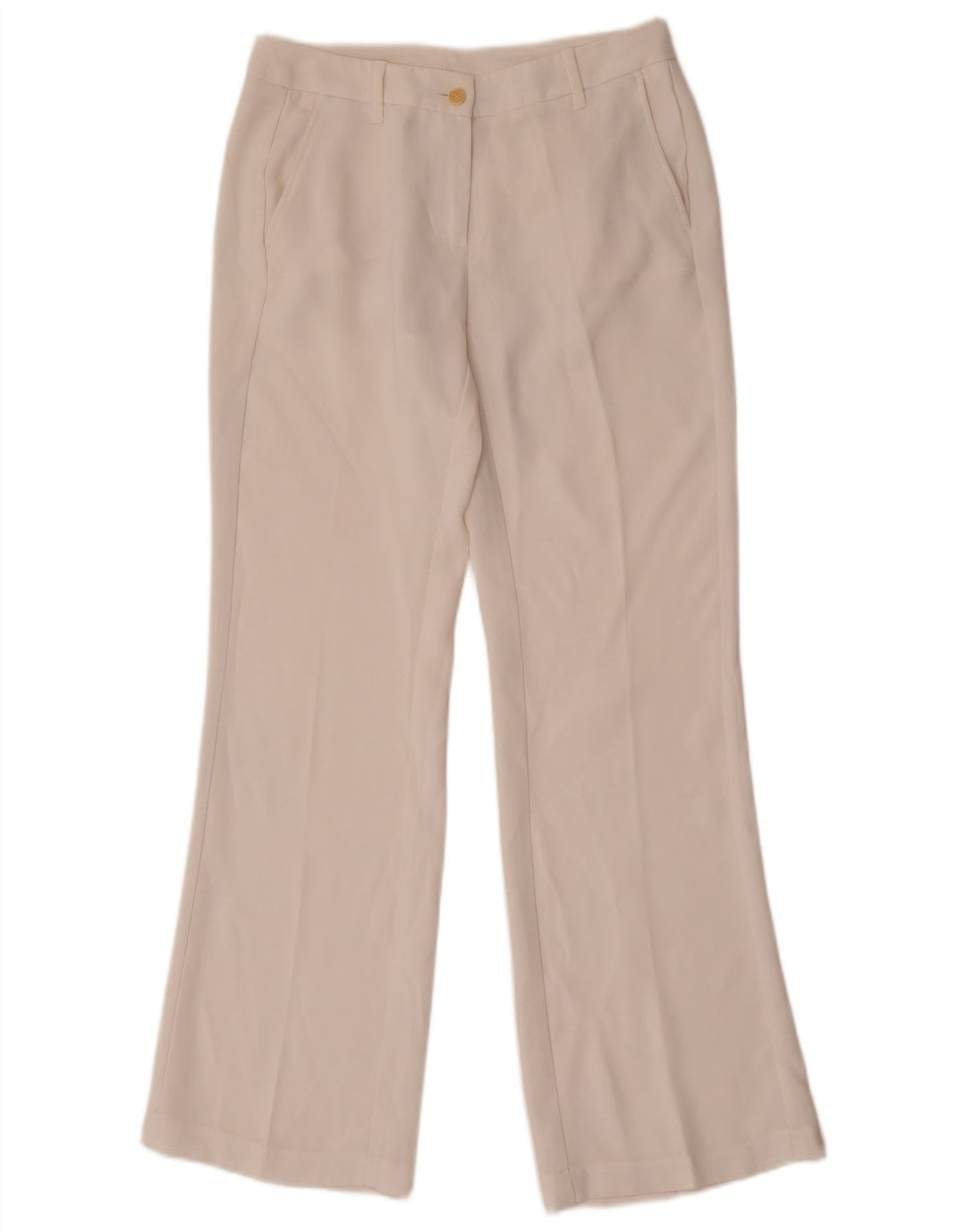 Benetton Damen Bootcut Chinohose W28 L30 Weiß